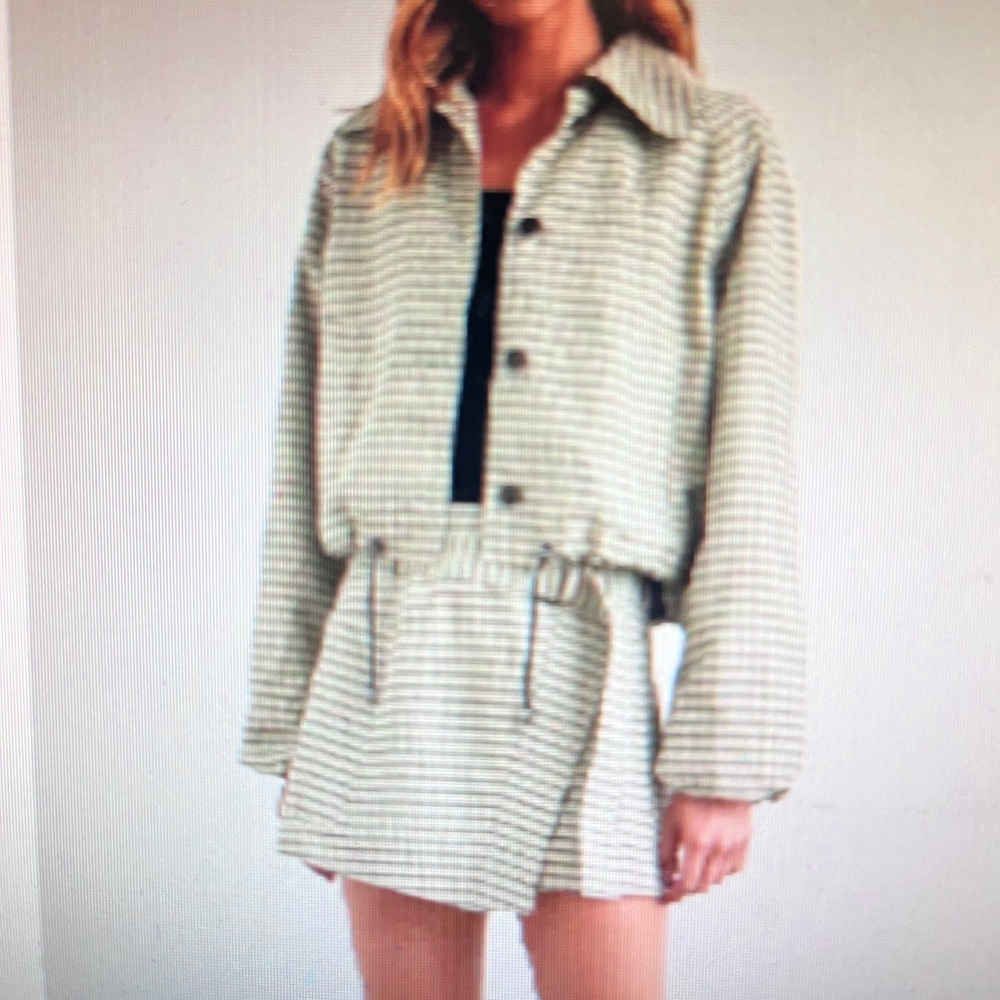 RAILS Sage Green Checkered & Belted Mini Skirt Sz S M MSRP $178
